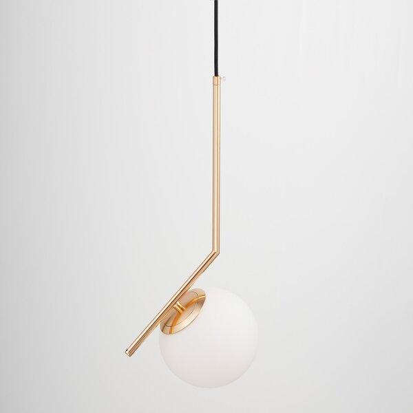 LAMPA WISZĄCA NOWOCZESNA ZŁOTA BIAŁA KULA SORENTO 15