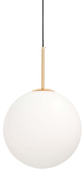 LAMPA WISZĄCA NOWOCZESNA ZŁOTA BIAŁA KULA FREDICA 30