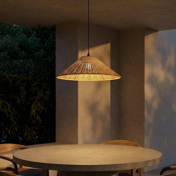 Zewnętrzna Lampa Lucande, Taniola, ściemnialny, drewniany, taras, drewno, dworkowy | rustykalny