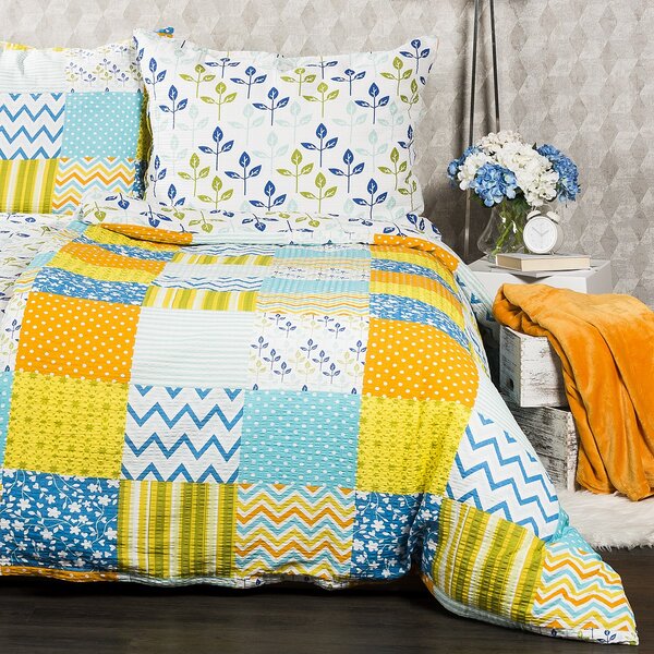 4Home Pościel z kory Patchwork blue, 140 x 200 cm, 70 x 90 cm, 140 x 200 cm, 70 x 90 cm