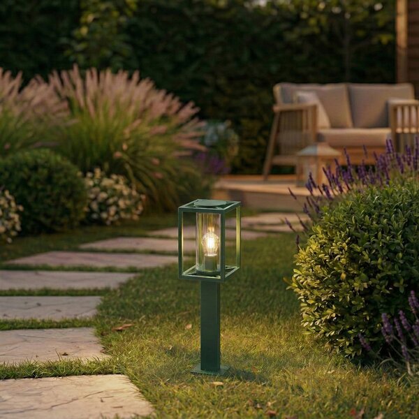 Zewnętrzna Lampa Lucande, Ferda, ściemnialny, zielony, taras, aluminium, nowoczesny