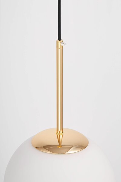 LAMPA WISZĄCA NOWOCZESNA ZŁOTA BIAŁA KULA FREDICA 20