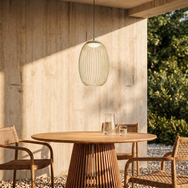 Zewnętrzna Lampa Lucande, Richi, ściemnialny, zielony, metal, nowoczesny