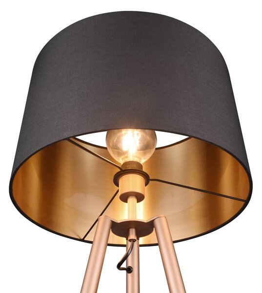 Brązowa lampa stojąca z półką (wys. 152 cm) Colette – Reality