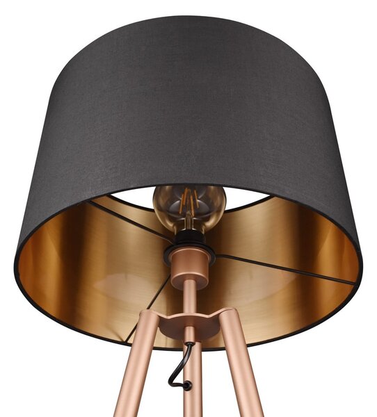 Brązowa lampa stojąca z półką (wys. 152 cm) Colette – Reality