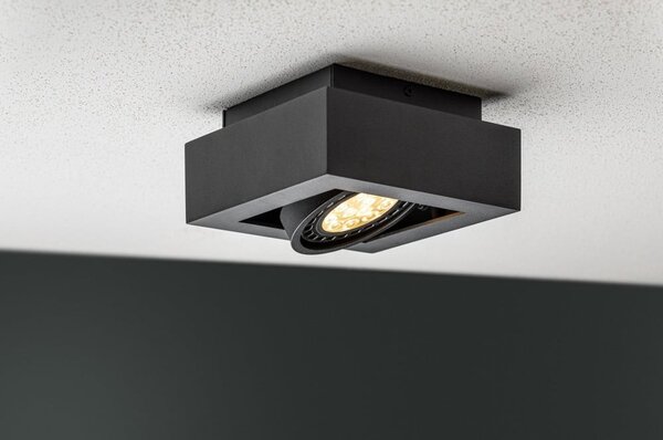 Czarna lampa sufitowa z metalowym kloszem 18,5x18,5 cm Loid – GTV