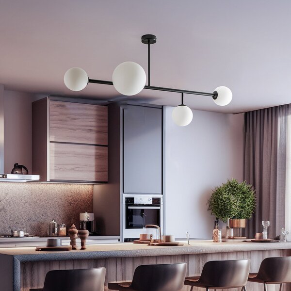 Lampa Sufitowa ALDEX, Dione, ściemnialny, czarny, jadalnia, metal, nowoczesny