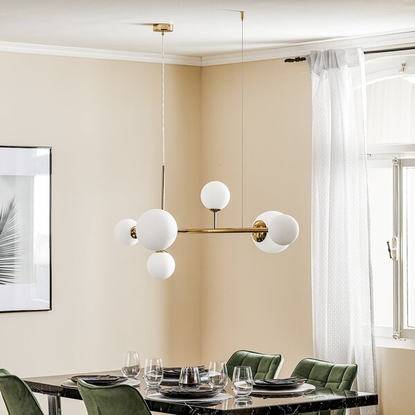 Lampa Wisząca ALDEX, Dione, ściemnialny, złoty | mosiężny, salon, metal, nowoczesny
