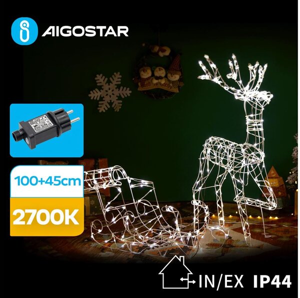 Aigostar B.V. Aigostar-LED dekoracja zewnętrzna LED/3,6W/31/230V 2700K 90/45cm IP44 renifer z saniami AI0557