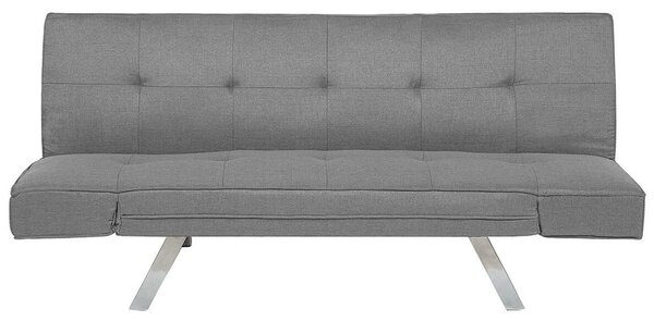 Sofa rozkładana jasnoszara tapicerowana składane podłokietniki funkcja spania Bristol Beliani