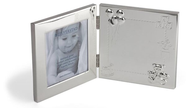 Metalowa ramka stojąca/ścienna w kolorze srebra 17x22 cm Happy Baby – Zilverstad