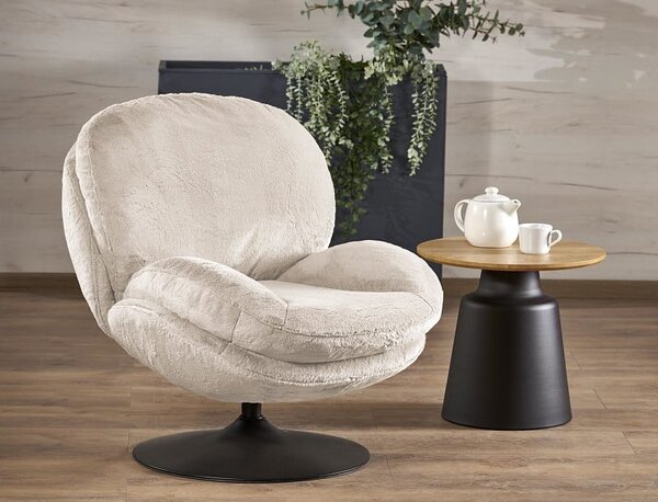 Designerski fotel wypoczynkowy krem | Umeblowana.com