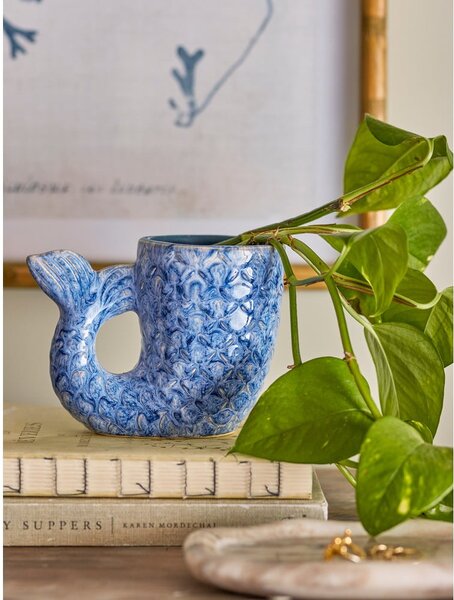 Niebieski kamionkowy wazon (wysokość 12 cm) Ariella – Bloomingville