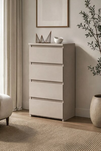 Kaszmirowa minimalistyczna komoda z 4 szufladami - Verris 4X