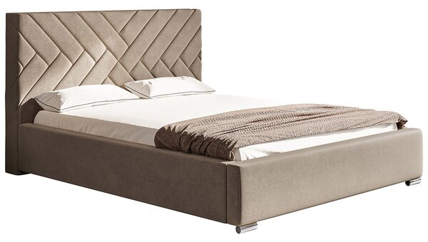 Beżowe łóżko tapicerowane 140x200 - Dorino 3X