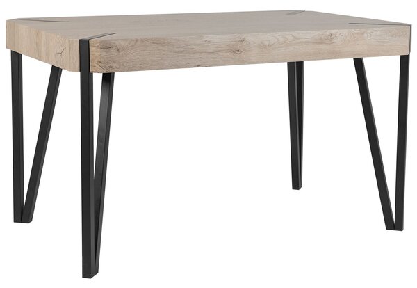 Stół do jadalni brązowoszary industrialny metalowe nogi 130 x 90 cm Cambell Beliani