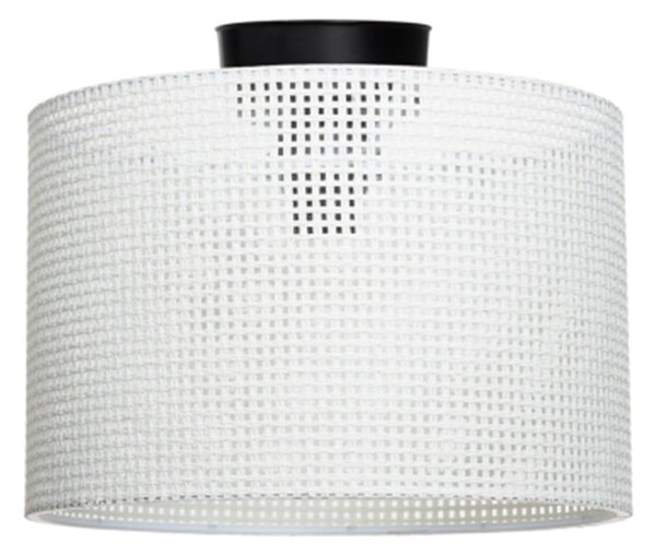 Kremowa lampa sufitowa z tekstylnym kloszem ø 30 cm Goza – Squid Lighting