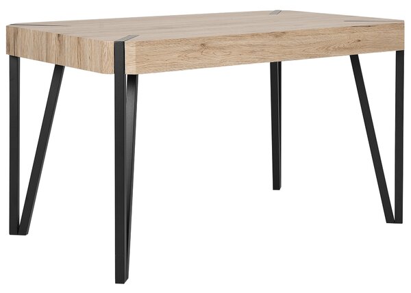 Stół do jadalni jasne drewno industrialny metalowe nogi 130 x 90 cm Cambell Beliani