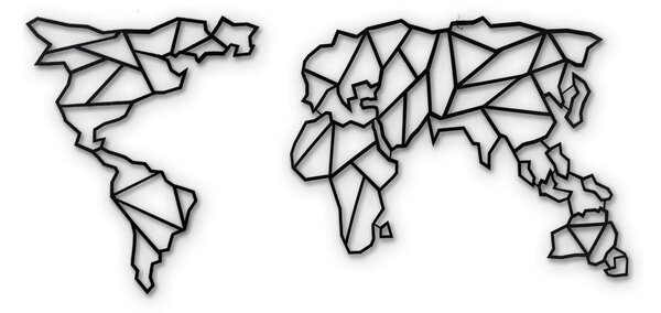 Metalowa dekoracja ścienna Map Of The World Clear, 85x170 cm