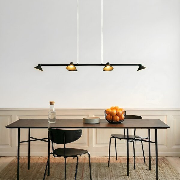 Lampa Wisząca Lucande, Steve, ściemnialny, czarny, jadalnia, metal, nowoczesny