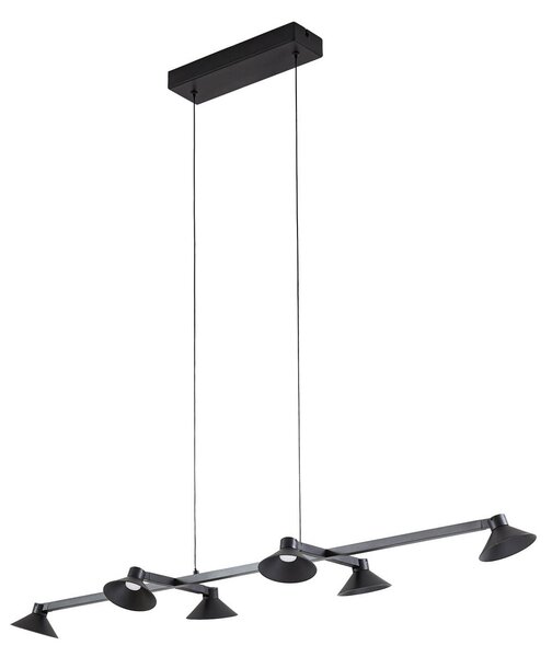 Lampa Wisząca Lucande, Steve, ściemnialny, czarny, jadalnia, metal, nowoczesny