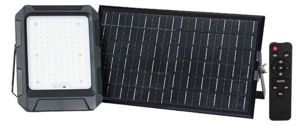 V-Tac LED Naświetlacz solarny LED/15W/3,7V IP65 4000K czarny + pilot VT1707