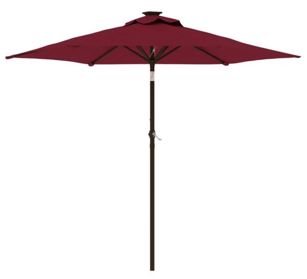 Parasol ogrodowy na stalowym słupku, bordowy, 225x225x212 cm