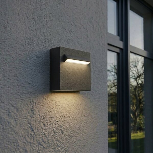 Zewnętrzna Lampa Lucande, Joril, czarny, taras, aluminium, nowoczesny
