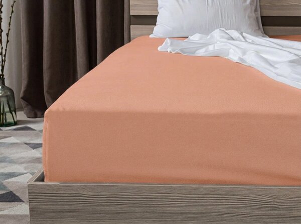 Prześcieradło jersey BASIC morelowe 90 x 200 cm