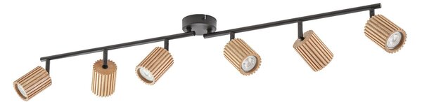 Lampy sufitowe Lindby, Stralino, ściemnialny, drewniany, przedpokój, drewno, nowoczesny