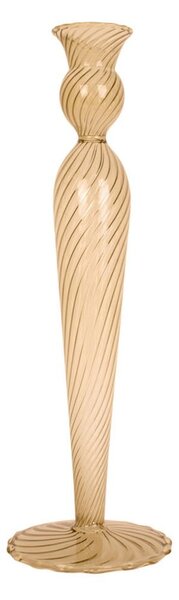 Jasnobrązowy szklany świecznik PT LIVING Swirl, wys. 26,5 cm