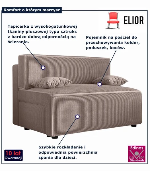 Różowa rozkładana sofa z funkcją spania Z9-G46
