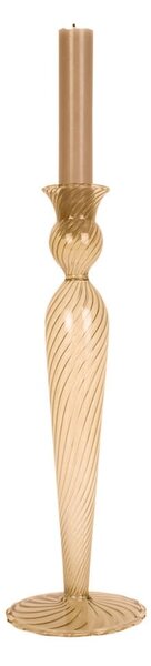 Jasnobrązowy szklany świecznik PT LIVING Swirl, wys. 26,5 cm