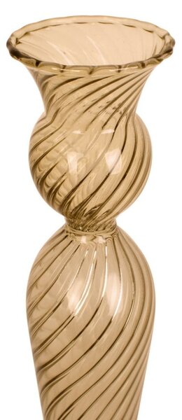 Jasnobrązowy szklany świecznik PT LIVING Swirl, wys. 26,5 cm