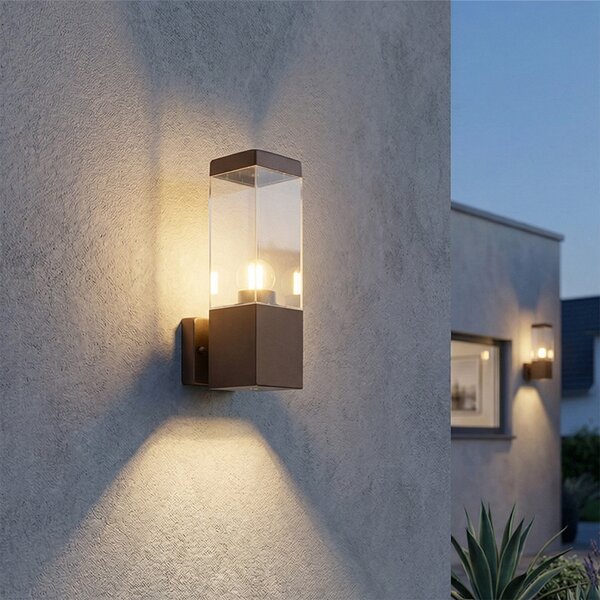 Nowoczesna lampa ścienna zewnętrzna rdzawo-brązowa IP44 - Malios