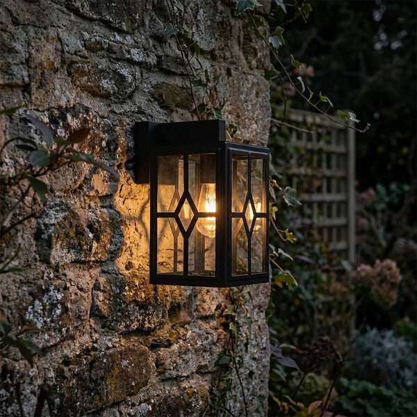 Klasyczna lampa ścienna zewnętrzna czarna IP44 - Dover