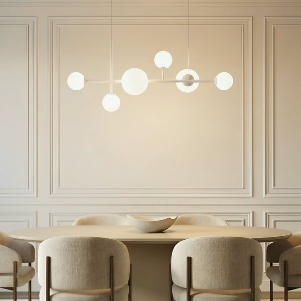 Lampa Wisząca ALDEX, Dione, ściemnialny, biały, salon, szkło, nowoczesny