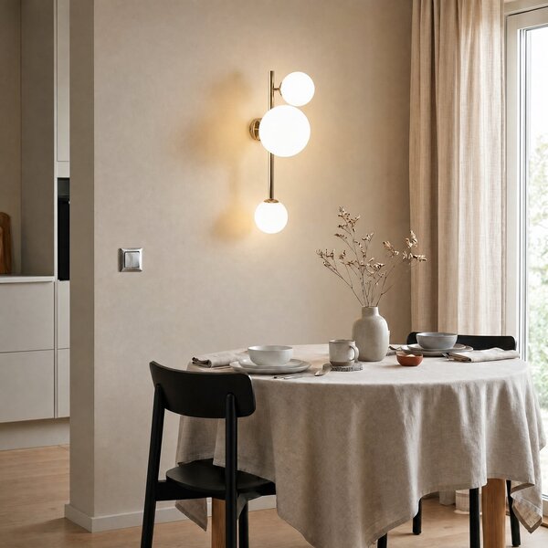 Lampa Ścienna ALDEX, Dione, ściemnialny, złoty | mosiężny, salon, szkło, nowoczesny