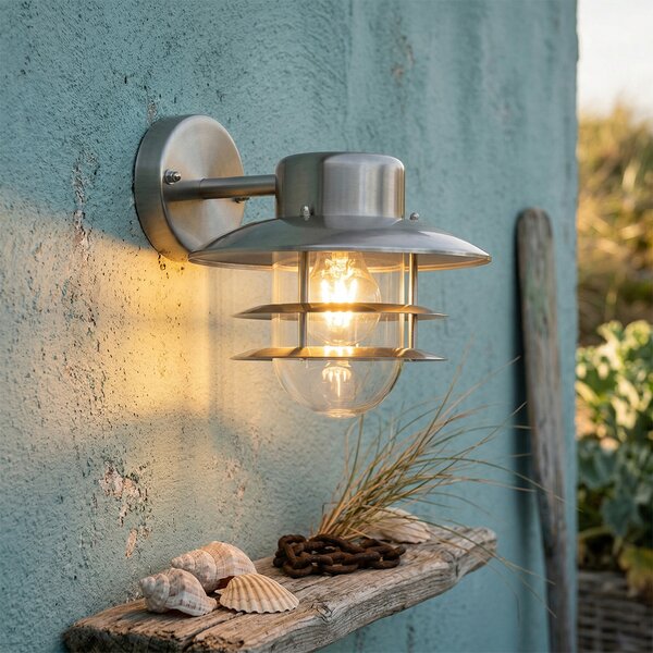 Lampa ścienna industrialna stal IP44 - Shell