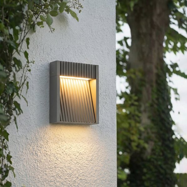 Zewnętrzna Lampa Lucande, Tavion, czarny, taras, aluminium, nowoczesny