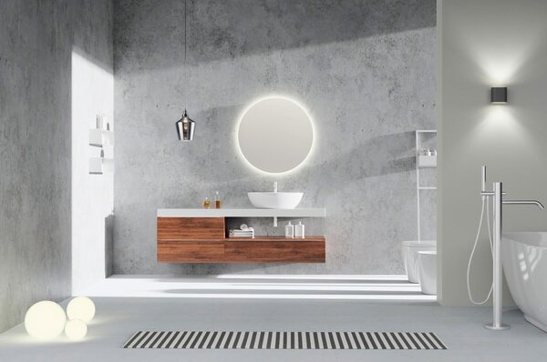 Lustro ścienne z oświetleniem ø 60 cm Luna – Mirrors and More