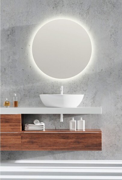 Lustro ścienne z oświetleniem ø 60 cm Luna – Mirrors and More