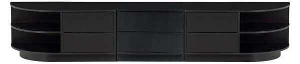 Czarny zestaw pod TV z litego drewna sosnowego 206x40 cm Finca – WOOOD