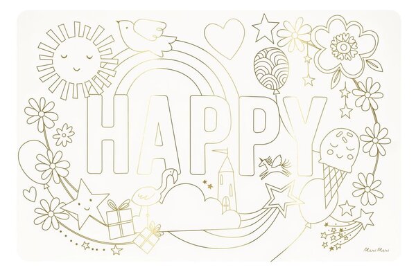 Papierowe maty stołowe zestaw 8 szt. 28x42.5 cm Happy Icons – Meri Meri