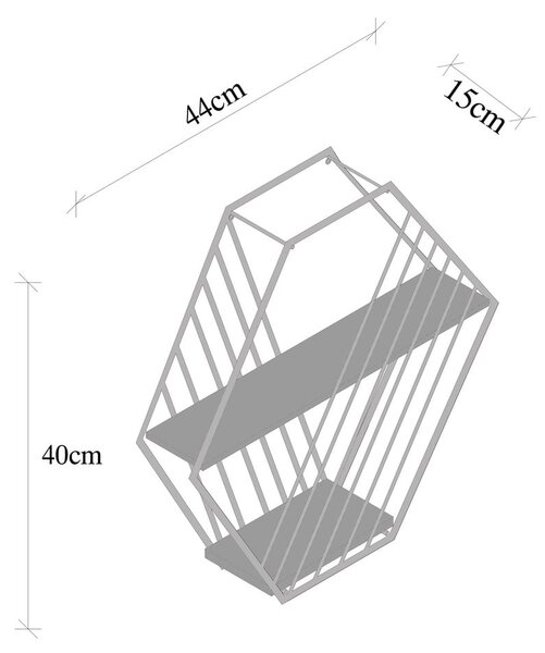Brązowa wielopoziomowa półka z litego drewna świerkowego 44 cm Liliales – Kalune Design