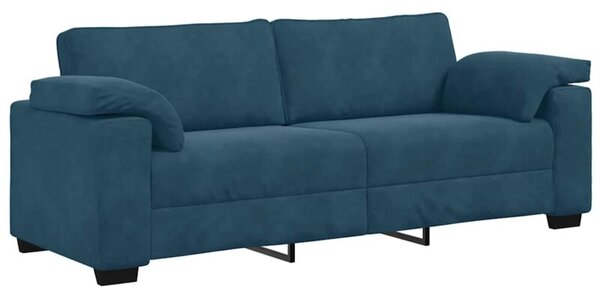 Sofa 3-osobowa, niebieska 220x77x82 cm, aksamit