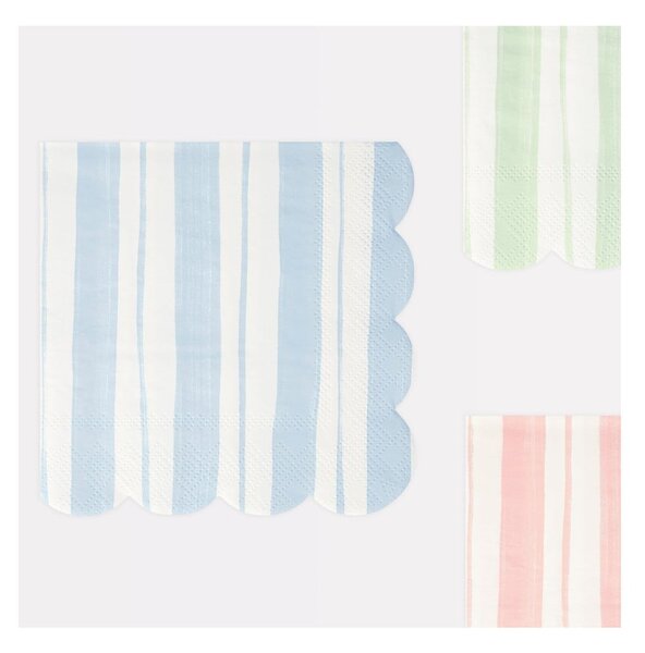 Papierowe serwetki zestaw 16 szt. Ticking Stripe – Meri Meri