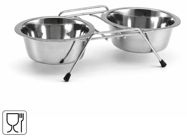 Miska ze stali nierdzewnej dla psów/kotów DUO PETZ Ø 13 cm