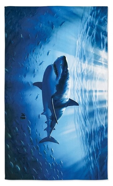 Ręcznik plażowy XXL szybkoschnący SHARKON niebieski 150 x 210 cm, 100% mikrofibra