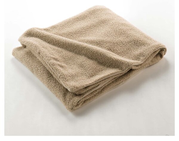 Beżowy polarowy koc 180x220 cm Curly Wooly – douceur d'intérieur